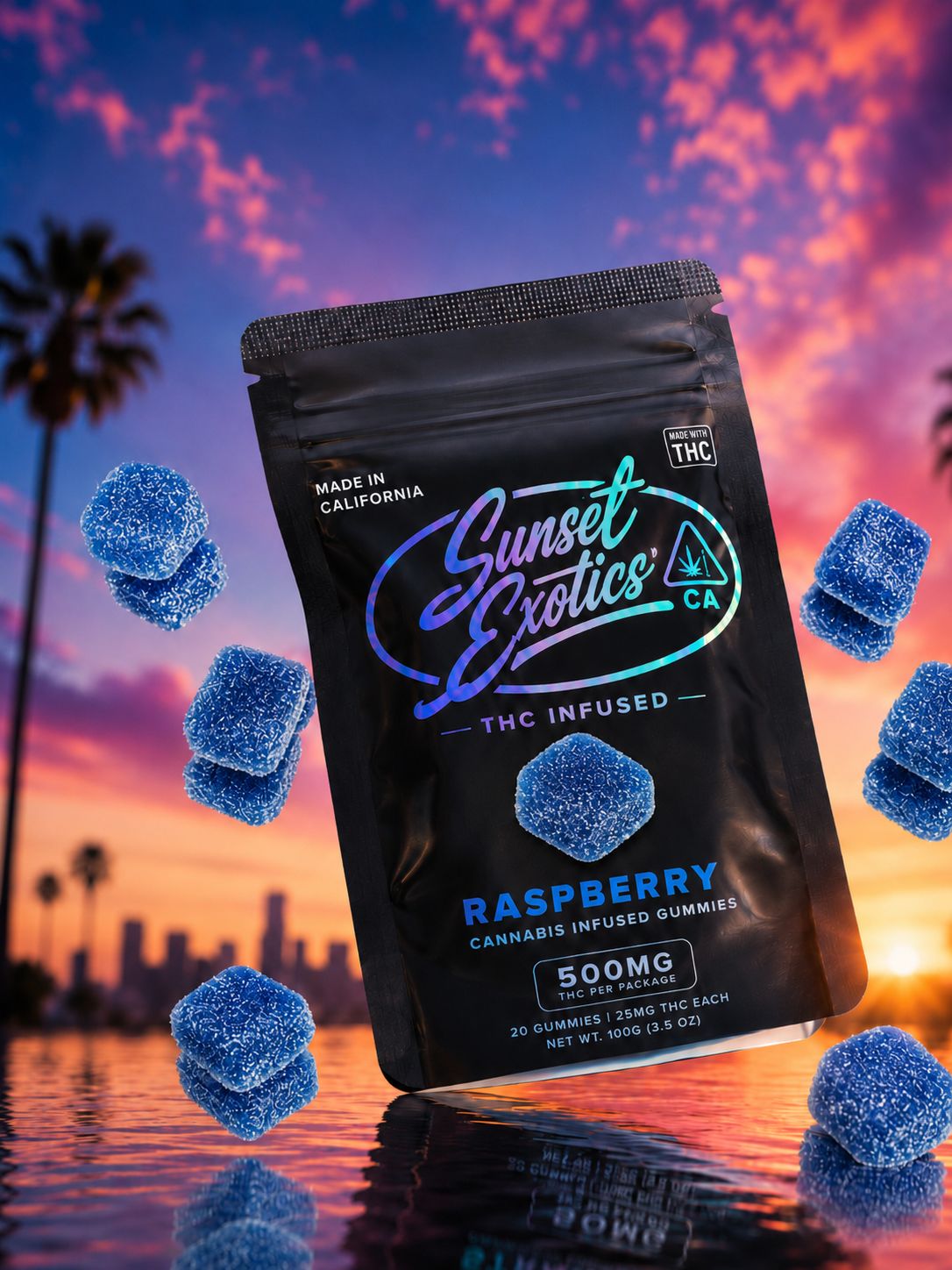 Sunset Exotics pineapple THC gummies