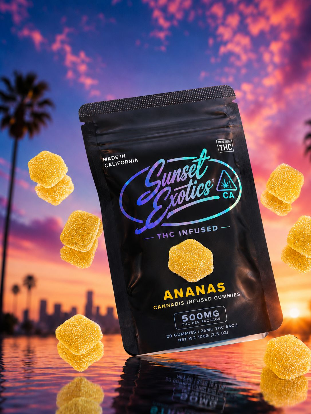 Sunset Exotics raspberry THC gummies