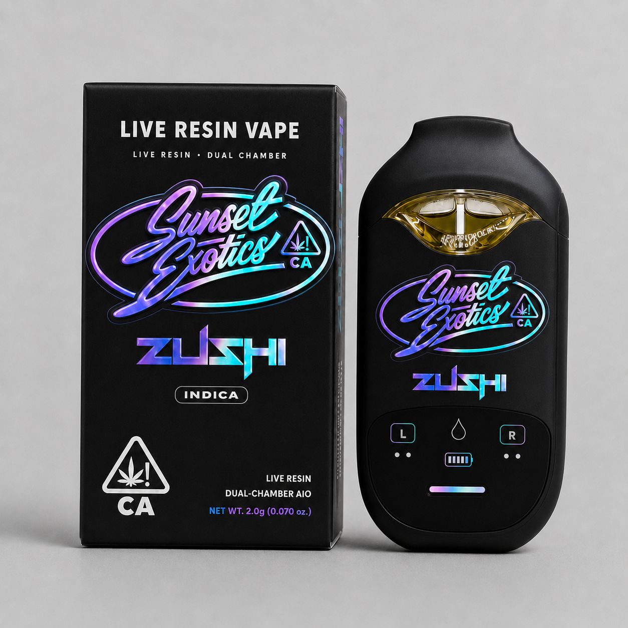 Zushi live resin vape by Sunset Exotics